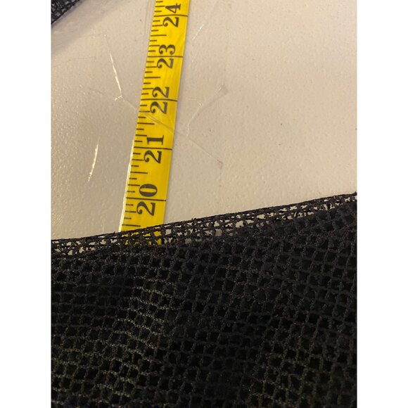 Black Open Front Layered Mesh Cardigan With 3/4 Sleeves By Creation Size XL - Picture 10 of 11